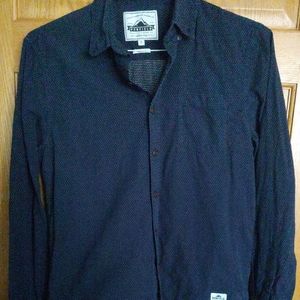 Penfield Navy Blue Chambray Polka Dot Shirt Sz S
